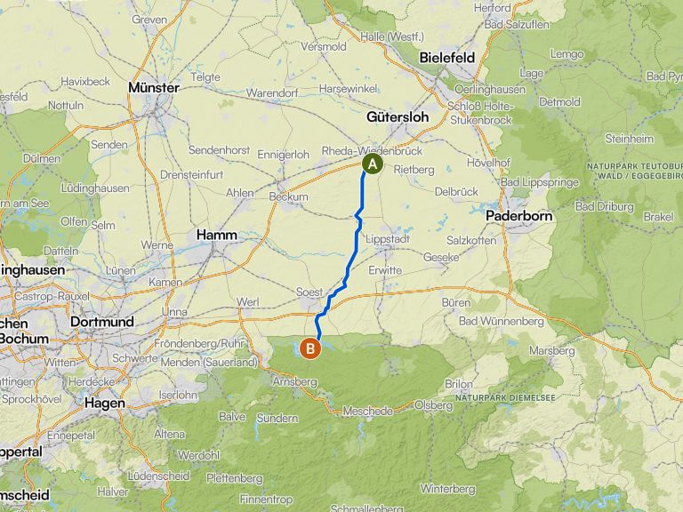 Von Paul-Schmitz-Straße 22, 33378, Rheda-Wiedenbrück nach Torhaus ...