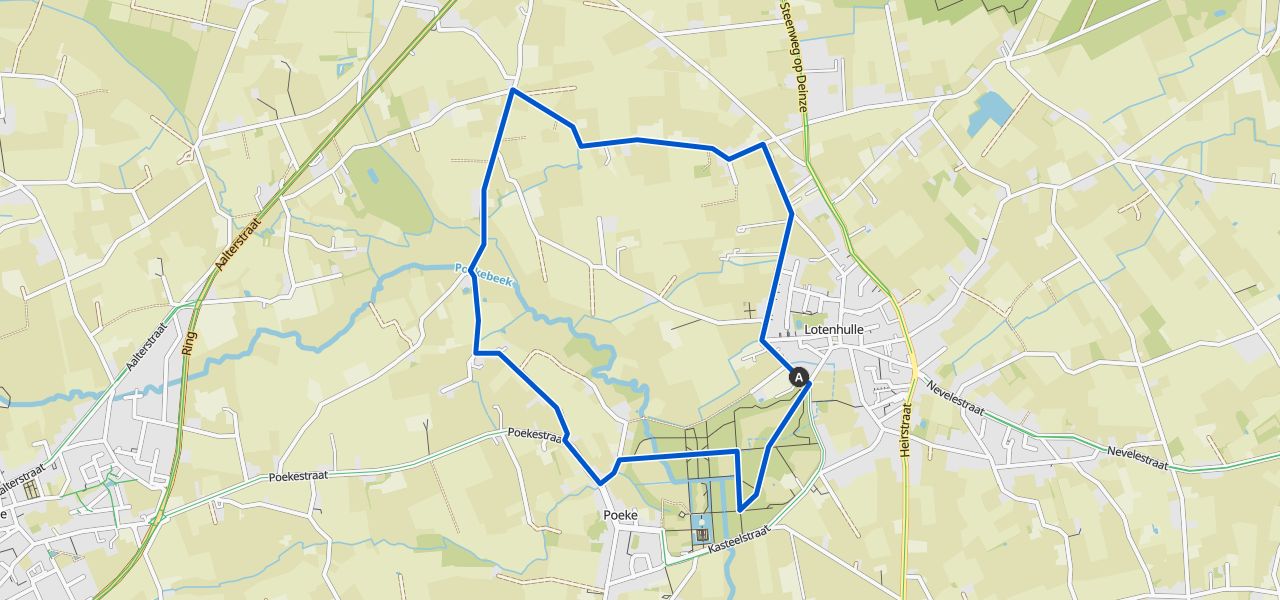 de ronde van 7 kilometer die 1, 2 of 3 maal moet worden gelopen