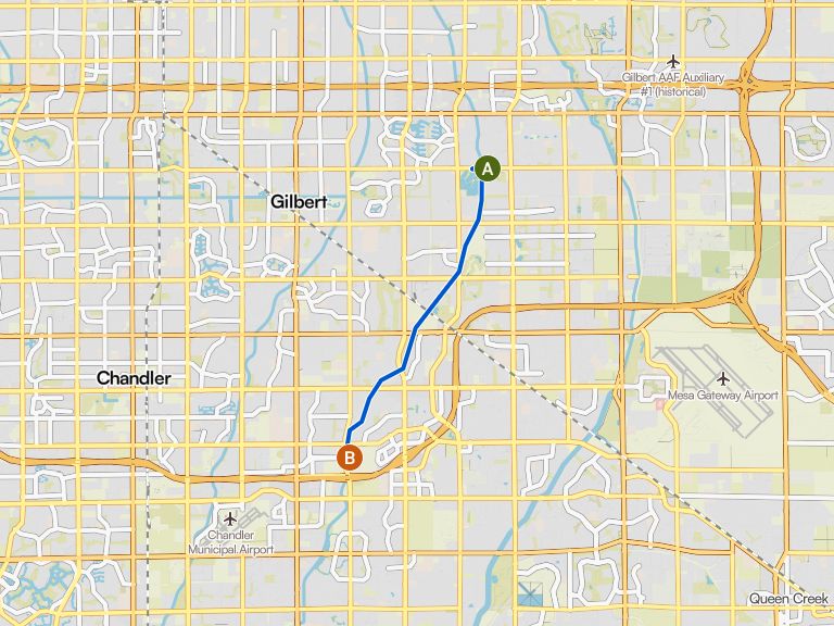 Eastern Canal Trail via Gilbert Riparian Preserve | wandeling | Komoot