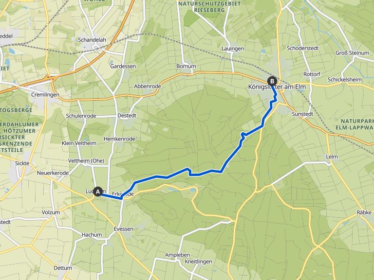 Von Naturpark Elm-Lappwald, 38173, Erkerode nach Naturpark Elm-Lappwald ...