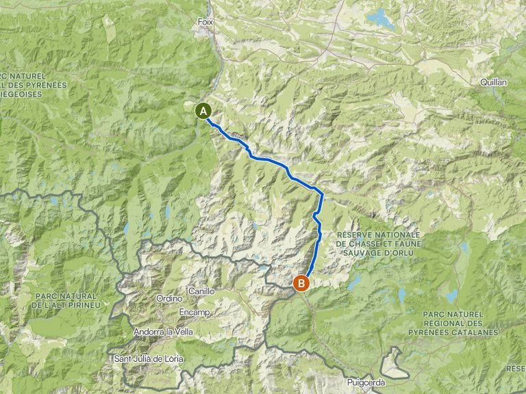 V1 ET4 Tarascon sur Ariege Andorre L'Ospitalet | Fahrradtour | Komoot