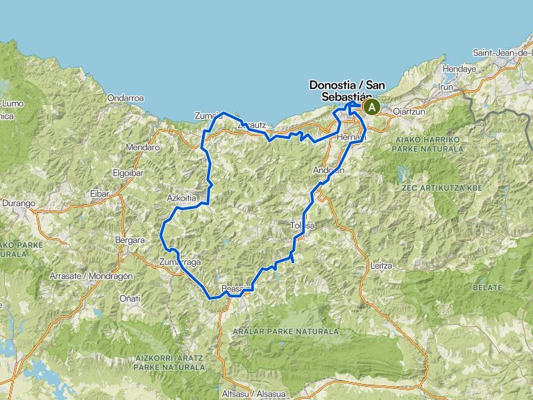 Zumaia-Azpeitia-Beasain-Donosti | Rennrad-Tour | Komoot