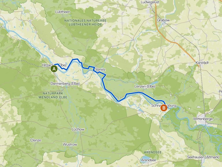 Elberadweg Etappe 5: Hitzacker - Schnackenburg | Fahrradtour | Komoot