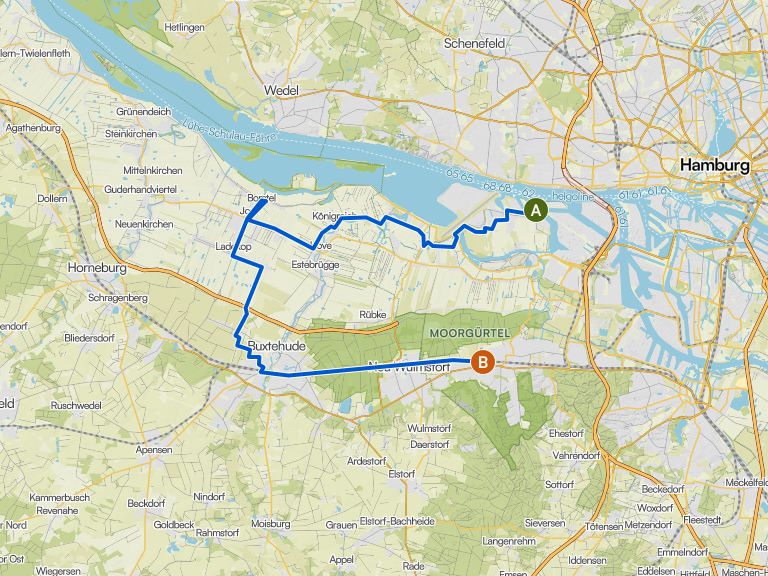 fahrrad strecke von hamburg finkenwerder nach ostrauderfehn