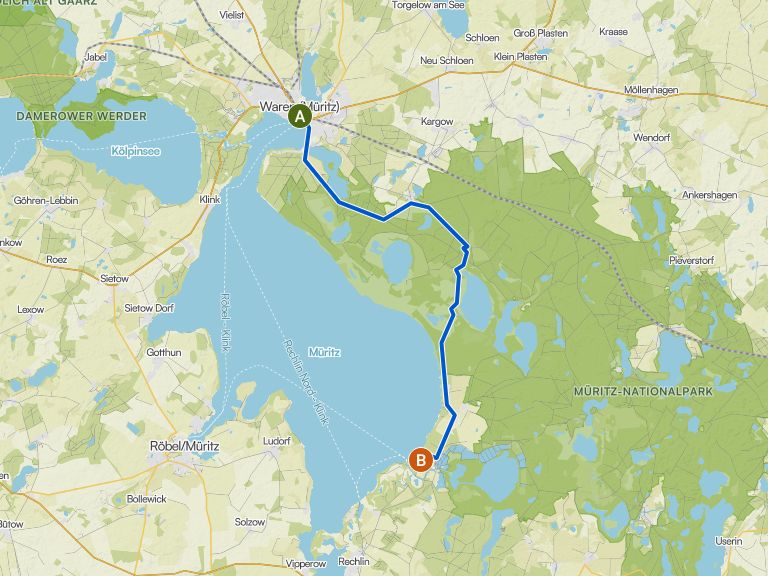 Von Waren (Müritz) nach Bolter Kanal, Rechlin | Fahrradtour | Komoot