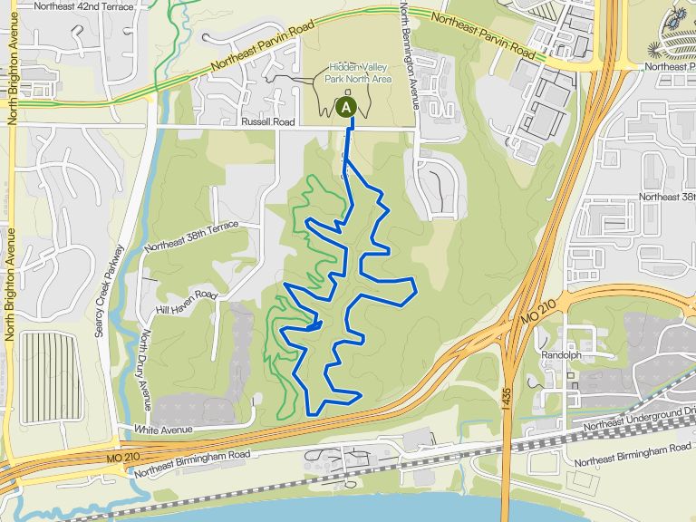 Circuito de Hidden Valley — Kansas City Começas no Shelter 12 ...