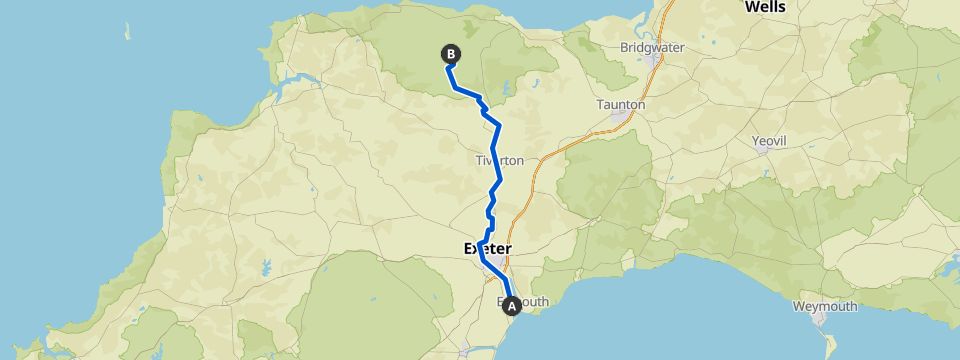 Exe Valley Way Map Ancient Bridges, Serene Woodlands And Rushing Water — Exe Valley Way |  Hiking Collection By Komoot