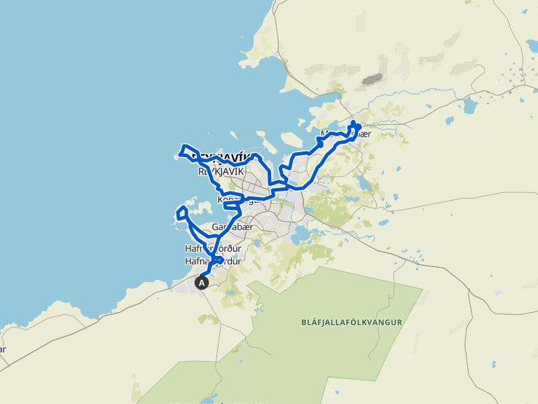 Grotta to Bakkatjörn Lands End Path to the lighthouse loop from